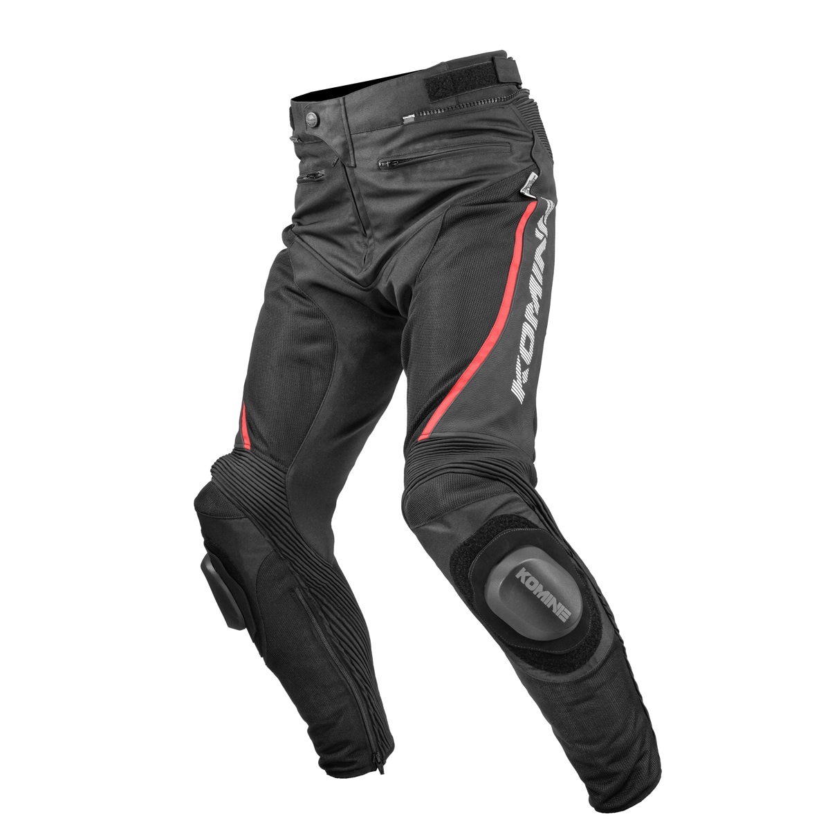 コミネ KOMINE バイク用 春夏 プロテクター ニースライダー PK-757 R-SPEC レザーメッシュパンツ ブラック 6XLBサイズ ワイド 07-757