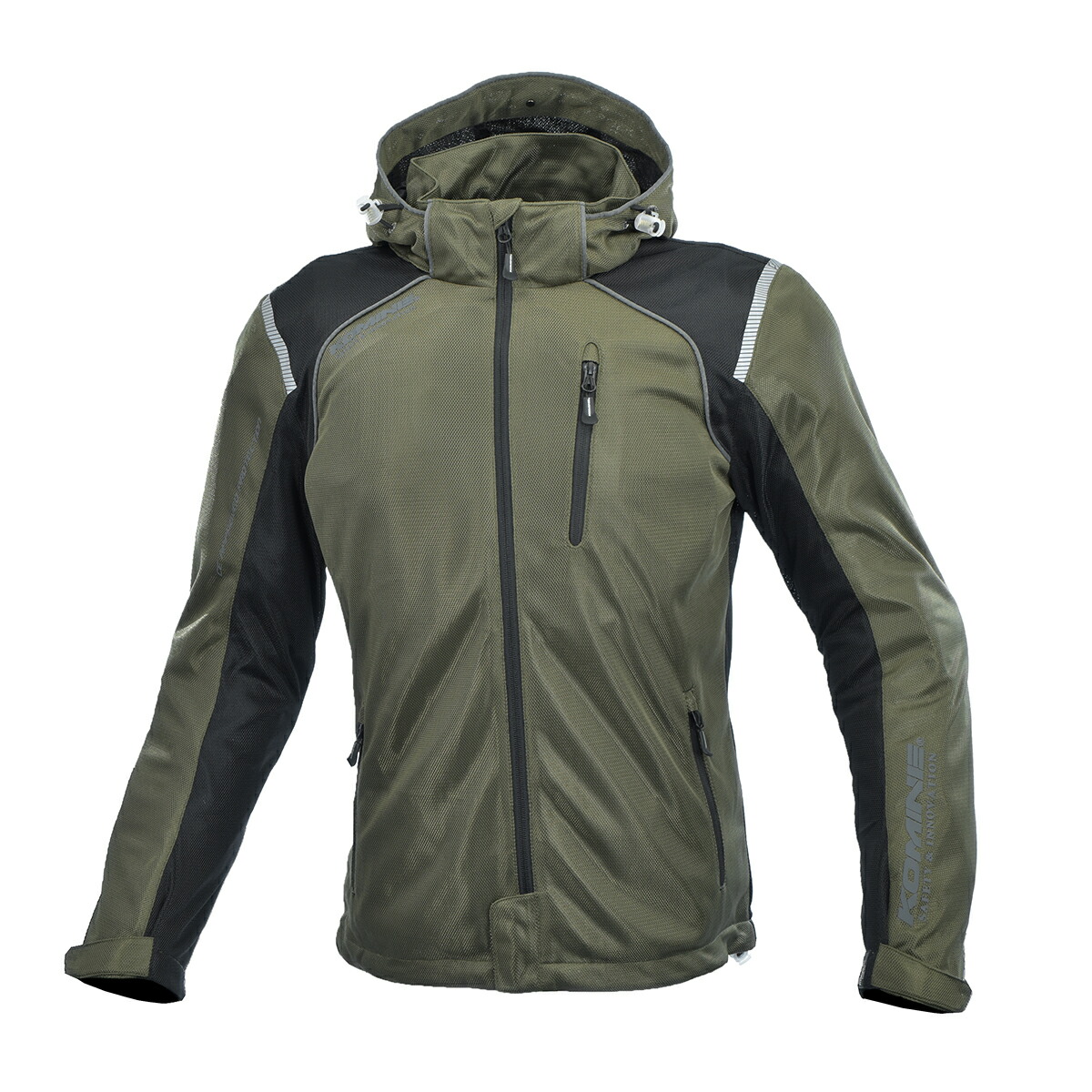 【20日限定！クーポン配布！】 コミネ KOMINE バイク用 ジャケット Jacket JK-135 プロテクトフルメッシュパーカ オリーブ 2XLサイズ 07-135/OL/2XL