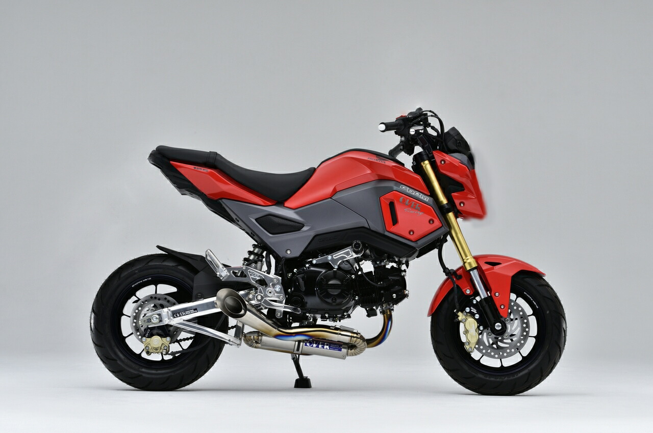 【マラソン期間 クーポン配布！】 OVER Racing(オーバーレーシング) バイク用 フルエキゾーストマフラー スパイラル フルチタン GROM 13-22-23R