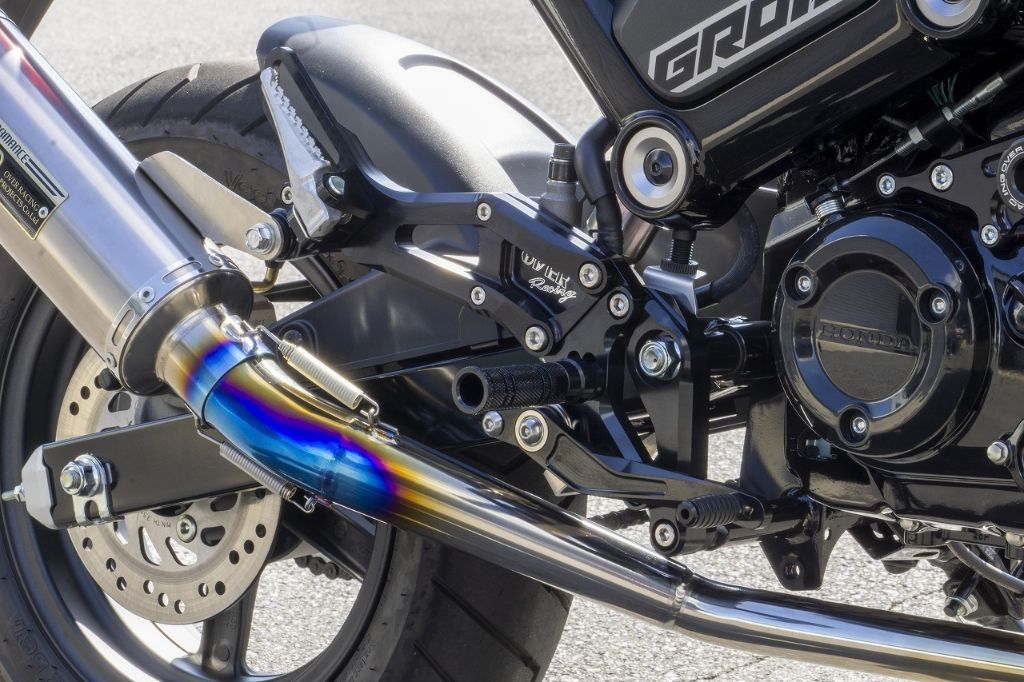 【20日限定!クーポン配布!】 OVER Racing(オーバーレーシング) バイク用 バックステップ 4ポジション タンデム付 ブラック GROM(21-) 51-223-51B
