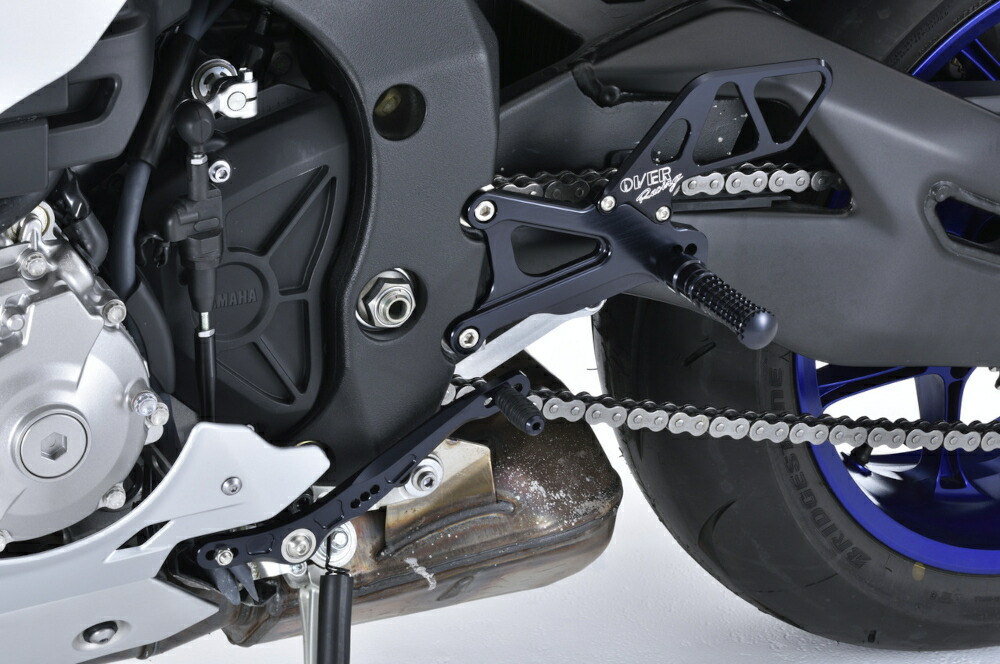 【20日限定!クーポン配布!】 OVER Racing(オーバーレーシング) バイク用 バックステップ 4ポジション ブラック YZF-R1(15)/YZF-R1(20-) 51-424-01B|moto-zoa 店