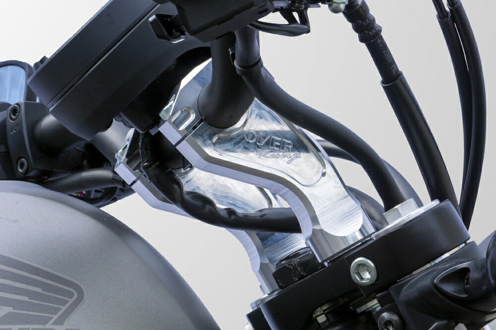 【15日限定！クーポン配布！】 OVER Racing(オーバーレーシング) バイク用 ステム ハンドルライザー シルバー Rebel250(17-)/500(17-) 55-13-01