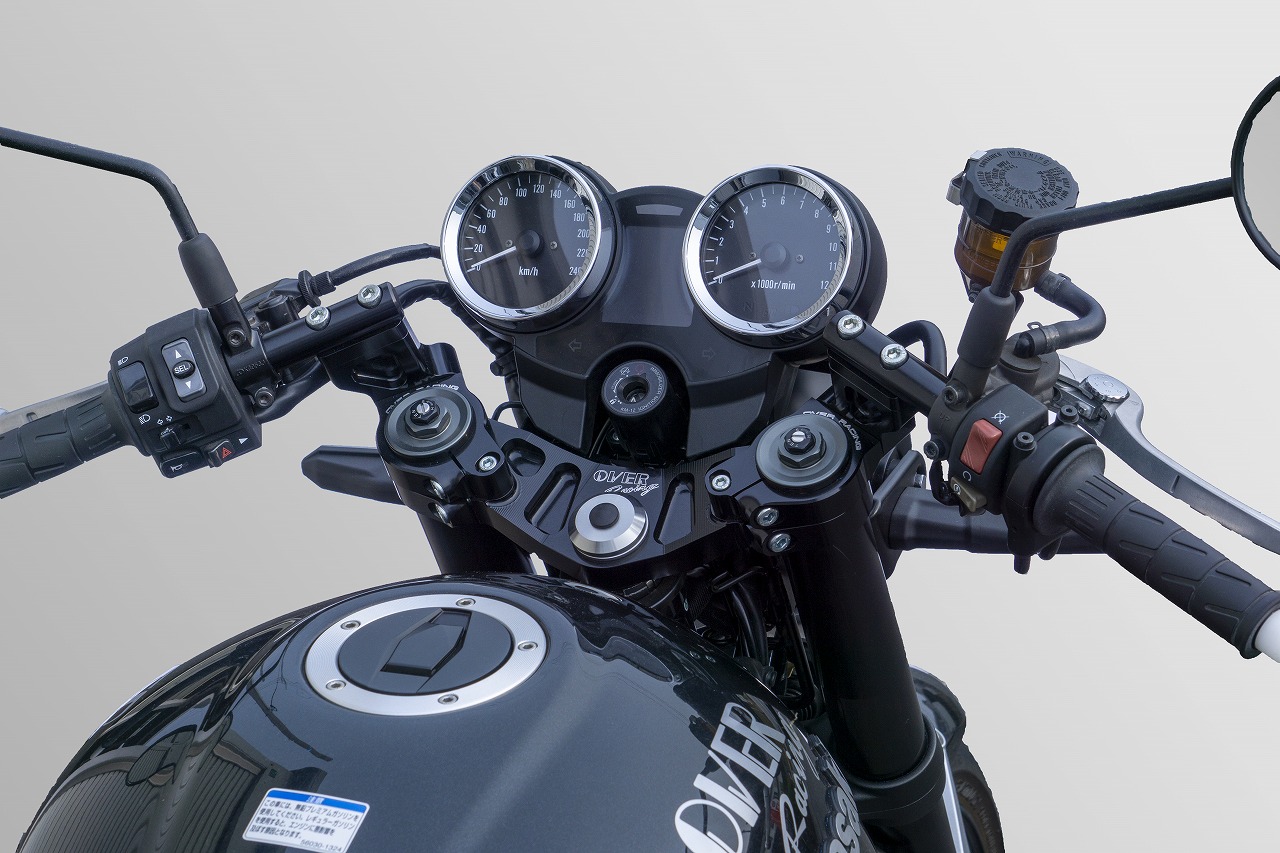 OVER Racing(オーバーレーシング) バイク用 セパハン スポーツライディング ハンドルキット Type2 シルバー Z900RS/Cafe 55-71-12｜moto-zoa 店