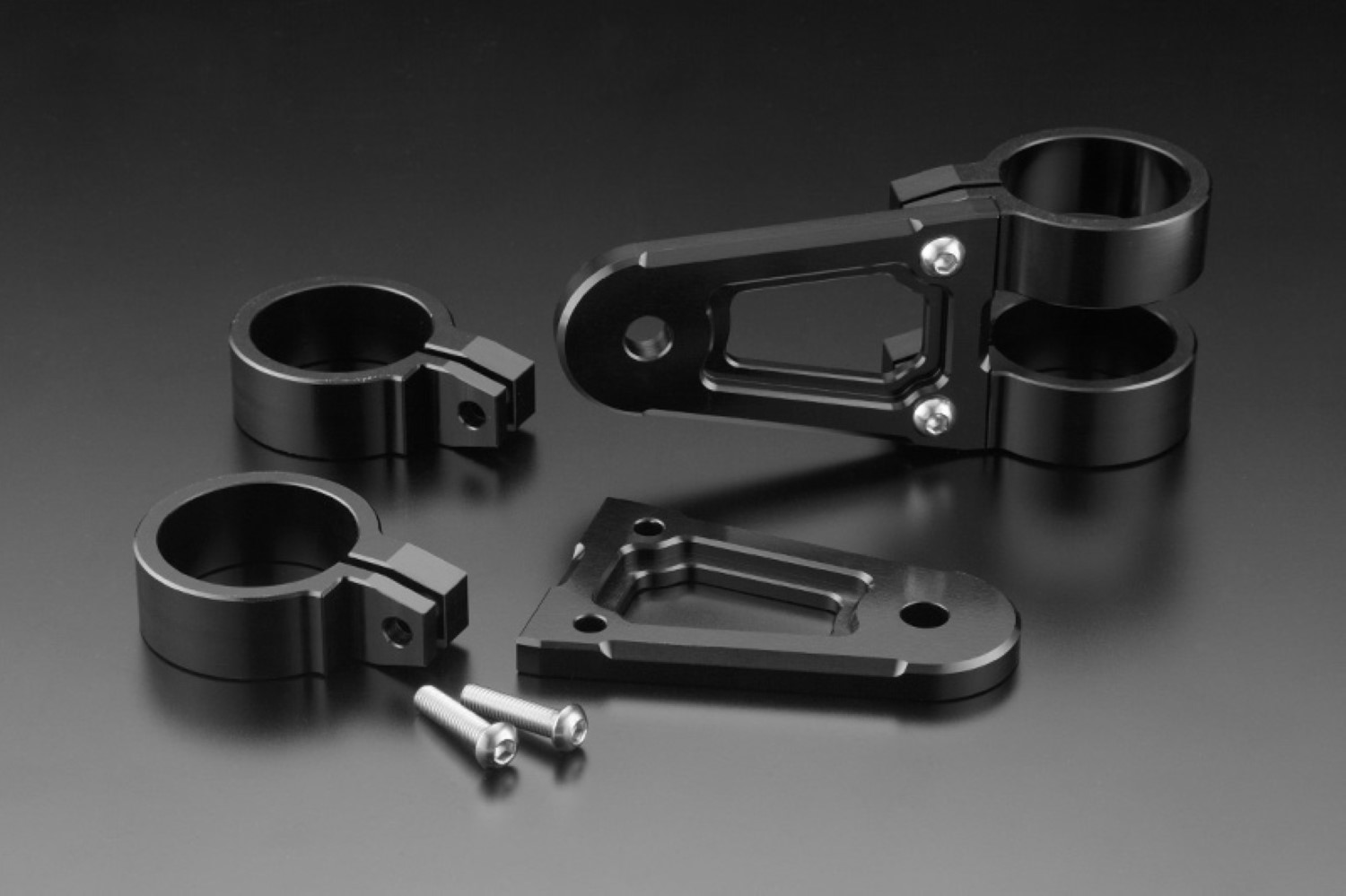 PMC(ピーエムシー) バイク用 駆動関連 BILLET ライトステ− TYPE-1 (ブラック・Φ38) 1セット 131-0014|moto-zoa 店