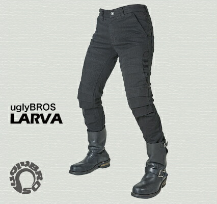 ROUGH&ROAD (ラフ&ロード) バイク用 レギュラーパンツ uglyBROS アグリブロス MOTOPANTS LARVA 【Men's】 ブラック 34インチ UB0016BK4｜moto-zoa 店