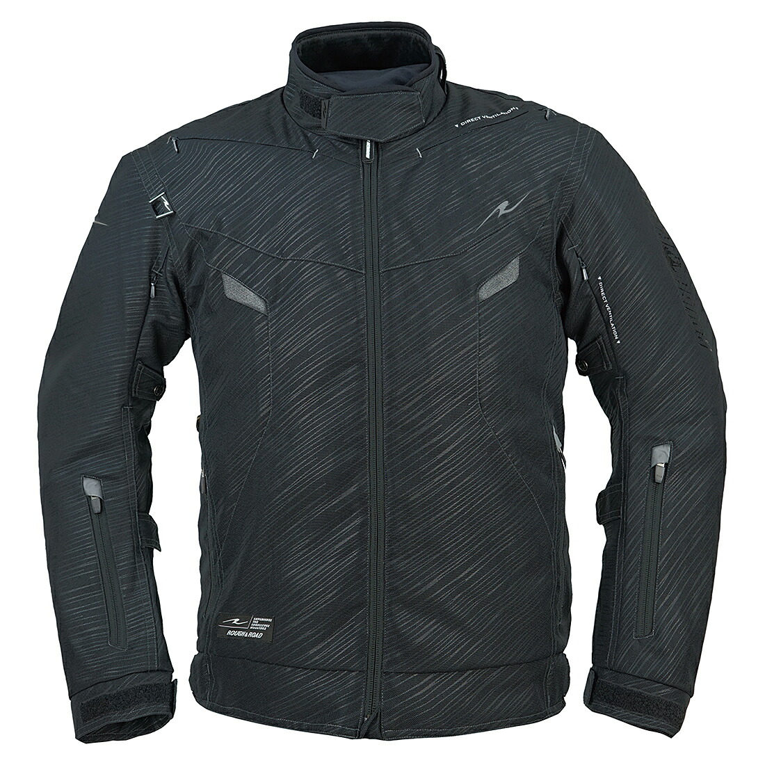 【25日限定！クーポン配布！】 ROUGH&ROAD (ラフ&ロード) バイク用 スリーシーズンジャケット RR7251 エアベントライディングジャケット スラッシュブラック WLサイズ(レディース) RR7251SS-BKL3｜moto-zoa 店