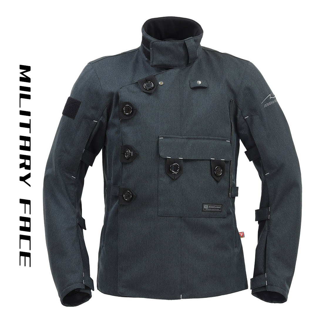 【25日限定！クーポン配布！】 ROUGH&ROAD (ラフ&ロード) バイク用 ウインタージャケット プリマロフトダブルフェイスASジャケット ヘリンボーンブラック RR7755HB-BK1｜moto-zoa 店