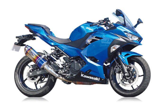 【マラソン期間 クーポン配布！】 R's GEAR アールズギア バイク用 マフラー Ninja250(18-),Z250(19-) リアルスペック スリップオン マフラー タイプS チタンドラッグブルー RK33-03SD