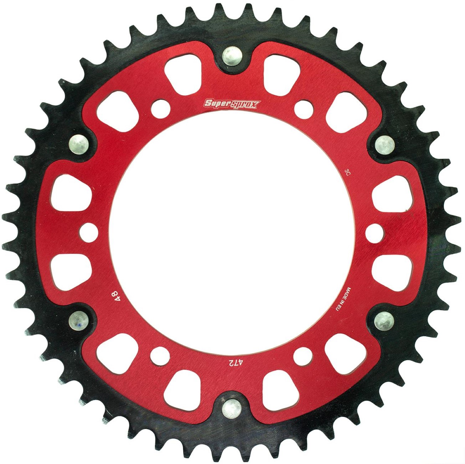 スーパースプロックス(Supersprox) バイク用 ドリブン スプロケット リア ステルス(STEALTH) アルミ&スチール 48T レッド RST-472:48-RED BALIUS 91-96 BALIUS2 97-07 ZXR250/R 93-95