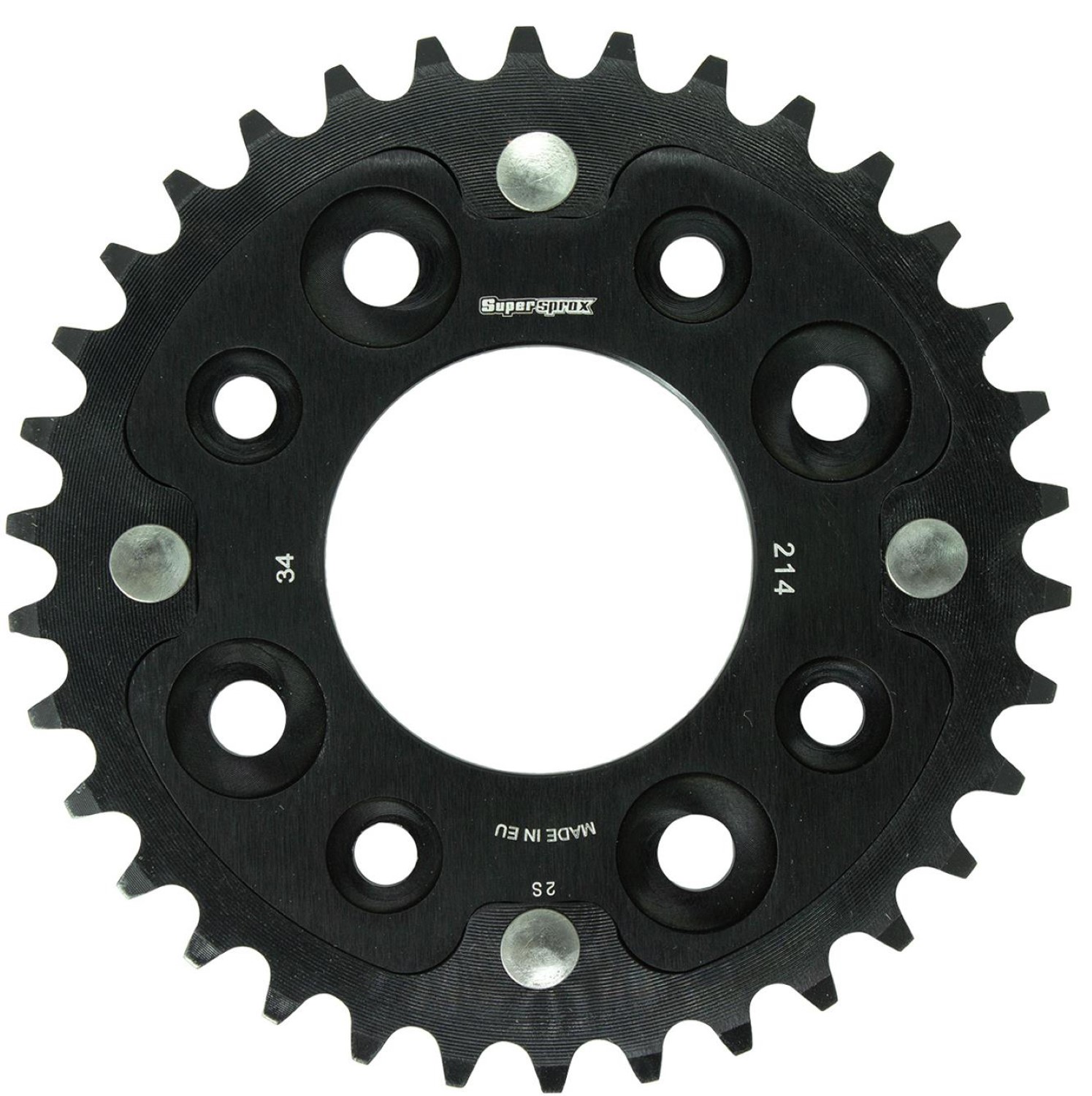 スーパースプロックス(Supersprox) バイク用 ドリブン スプロケット リア ステルス(STEALTH) アルミ&スチール 34T ブラック RST-214:34-BLK GROM 13-19 MONKEY125 18-19