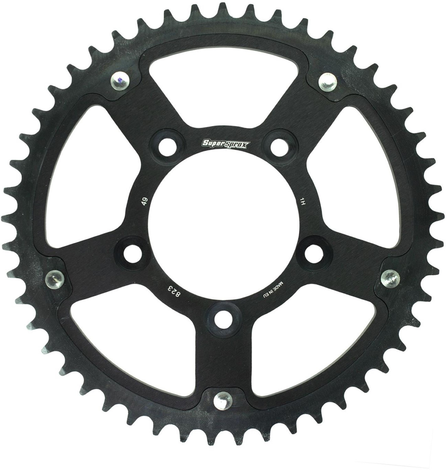 スーパースプロックス(Supersprox) バイク用 ドリブン スプロケット リア ステルス(STEALTH) アルミ&スチール 49T ブラック RST-823:49-BLK ACROSS 90-98 BANDIT250/Limited(GK74A-128230迄) 89-94