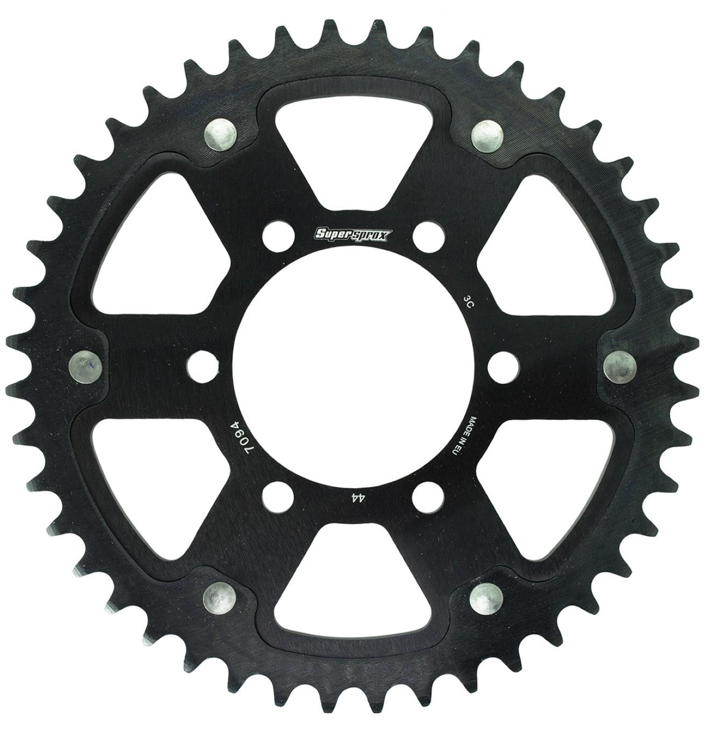 スーパースプロックス(Supersprox) ドリブン スプロケット リア ステルス (STEALTH) アルミ&スチール 44T ブラック RST-7094:44-BLK 社外ホイール対応：JB-MAGTAN、GALESPEED、LAVORANTE、MARVIC、DUOMO