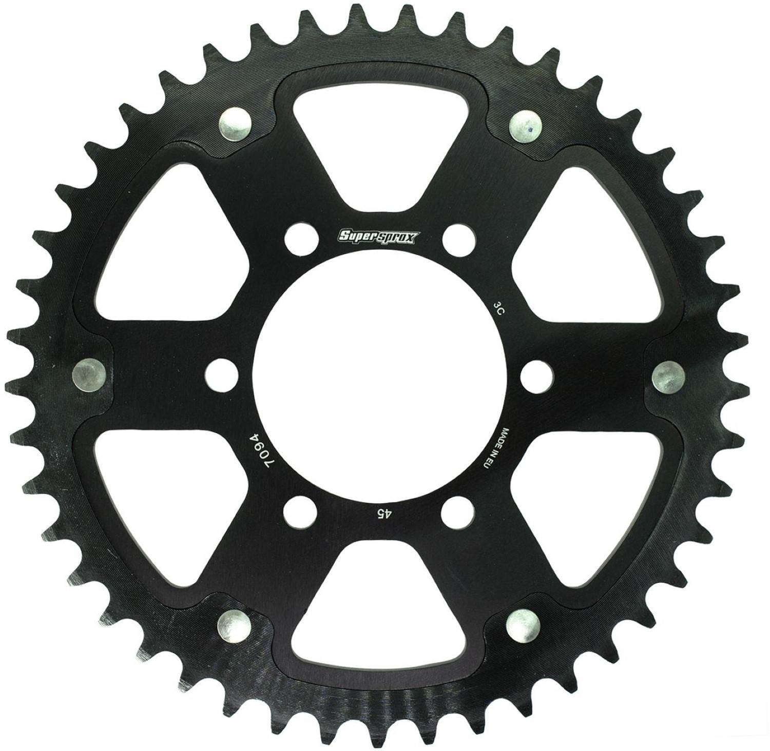 スーパースプロックス(Supersprox) ドリブン スプロケット リア ステルス (STEALTH) アルミ&スチール 45T ブラック RST-7094:45-BLK 社外ホイール対応：JB-MAGTAN、GALESPEED、LAVORANTE、MARVIC、DUOMO
