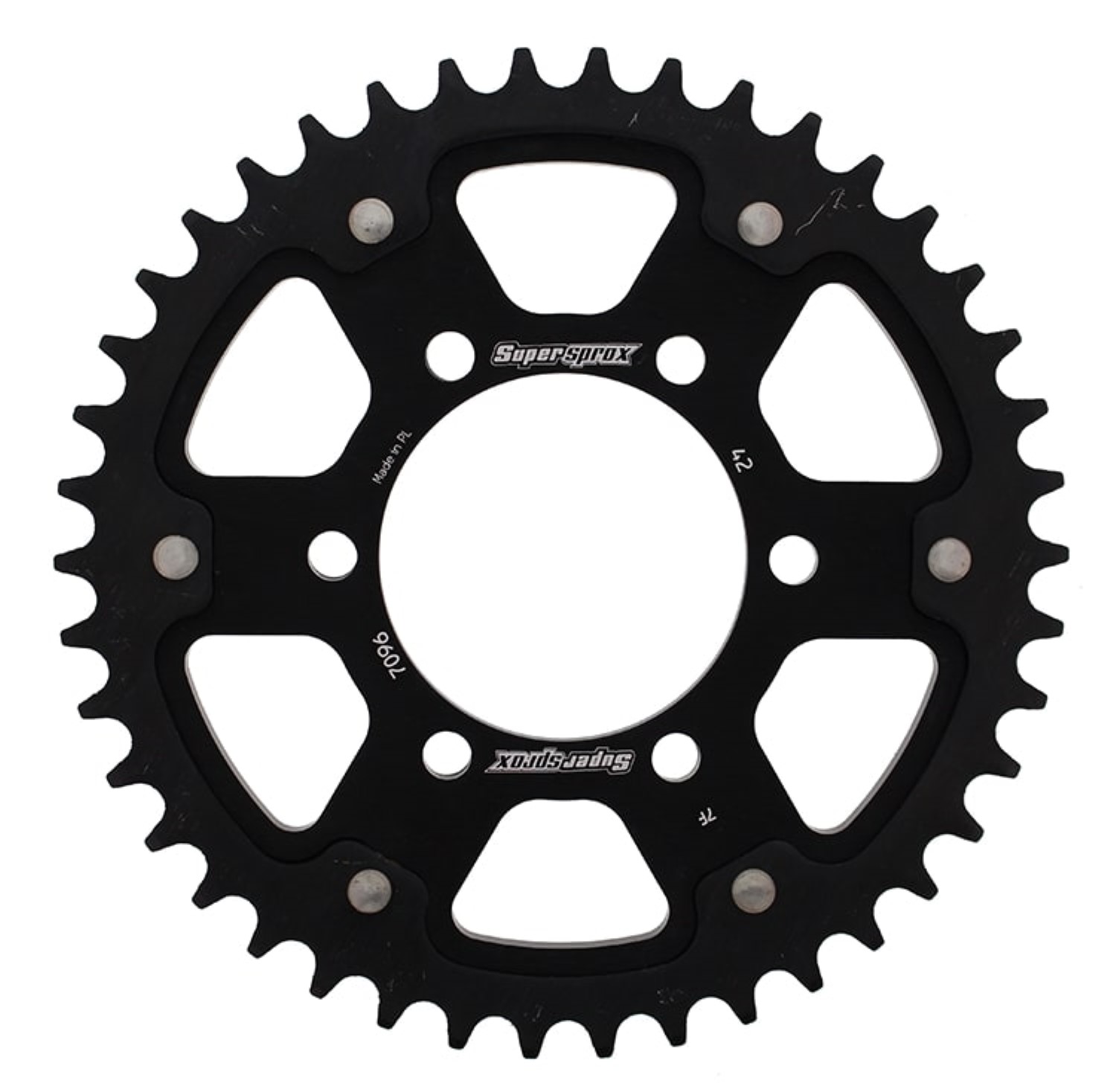スーパースプロックス(Supersprox) ドリブン スプロケット リア ステルス (STEALTH) アルミ&スチール 42T ブラック RST-7096:42-BLK 社外ホイール対応：JB-MAGTAN、GALESPEED、LAVORANTE、MARVIC、DUOMO
