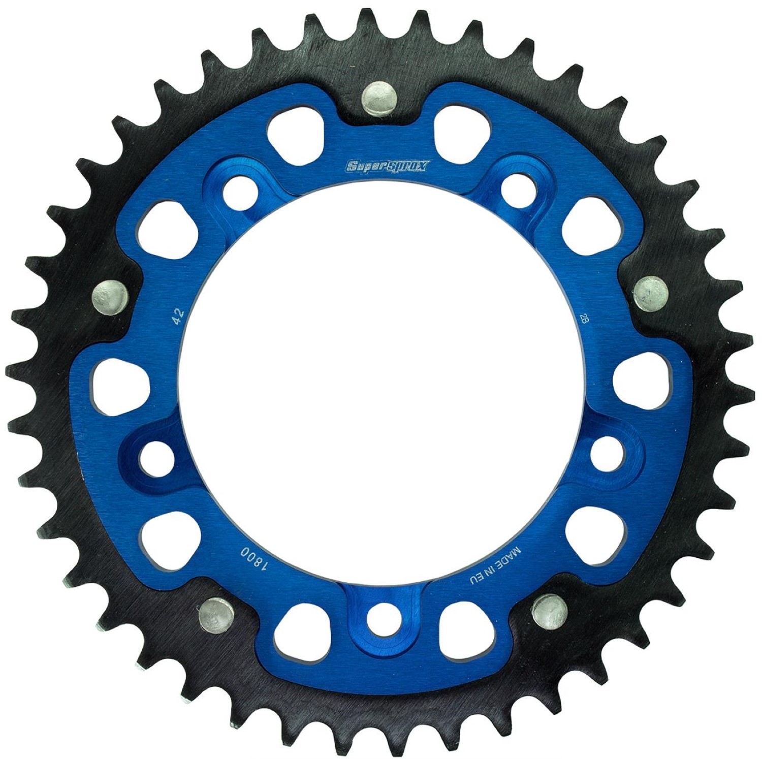 スーパースプロックス(Supersprox) バイク用 ドリブン スプロケット リア ステルス(STEALTH) アルミ&スチール 42T ブルー RST-1800:42-BLU GSX-R1000 01-06