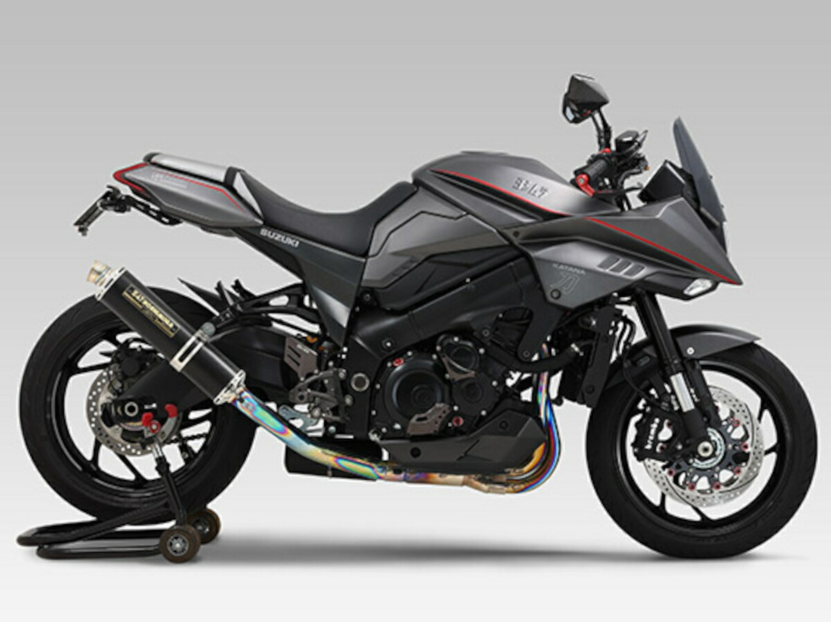 【20日限定！クーポン配布！】 ヨシムラ YOSHIMURA バイク用 マフラー 機械曲 チタンサイクロン Duplex ShooTer 政府認証 (TM/FIRE SPEC) メタルマジックカバー ファイヤースペック 車種:KATANA(19) 品番:110-199F8220｜moto-zoa 店