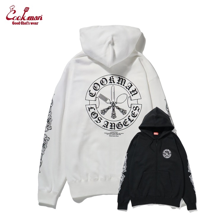 COOKMAN/クックマン フーディーZip Hoodie 「Cutlery」2カラー │ ホワイト or ブラック │ パーカー　カトラリー（ユニセックス）