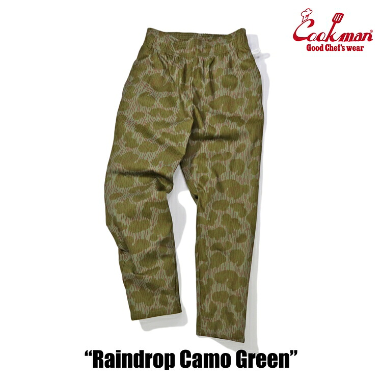 COOKMAN/クックマン　Long Chef Pants シェフパンツ「Raindrop Camo Green」（ユニセックス）カモグリーン　グリーン