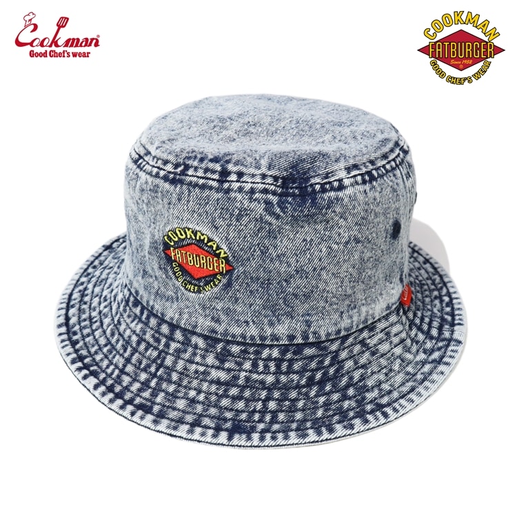 COOKMAN/クックマン　Bucket Hat 「Snow Washed Denim FAT Blue」　バケットハット　ライトブルー