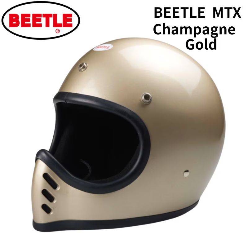 【公道使用不可】OCEAN BEETLE BEETLE MTX /シャンパンゴールド（メタリック） オーシャンビートル ｜ フルフェイスヘルメット 帽体 小さい 見た目 MOTO3 モト3 MINIMOTO ミニモト 小さめシェル｜MOTOBLUEZ（モトブルーズ）