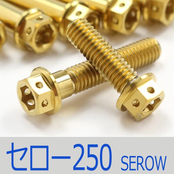 ▽セロー250 DG11J/17J/31J チタンボルトセット オールエンジンカバー レーススペックタイプ ゴールド/27本set (YA2006FSGO)