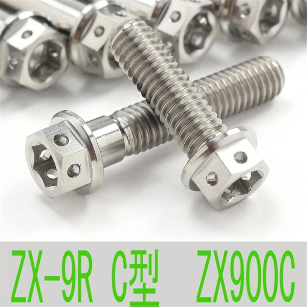 ▽ZX-9R ZX900C チタンボルトセット 右側/ピックアップエンジンカバー レーススペックタイプ シルバー/5本set (KA5001PSI) [中古]