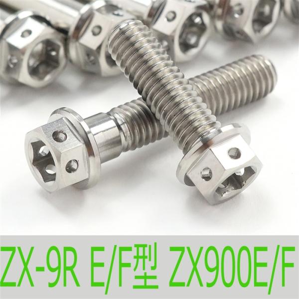 ▽ZX-9R ZX900E/F チタンボルトセット 右側/ピックアップエンジンカバー レーススペックタイプ シルバー/5本set (KA5006PSI) [中古]