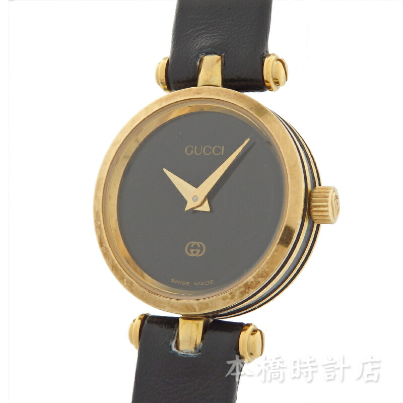 楽天市場】グッチ GUCCI シェリー 2040L ブラック クォーツ GF 腕時計