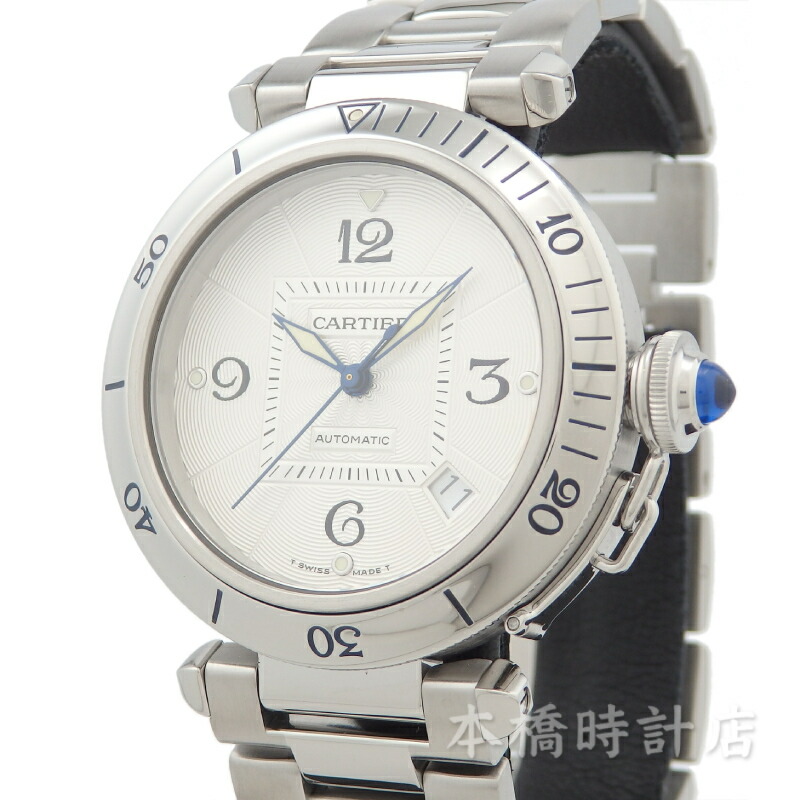 カルティエ CARTIER パシャ W31031H3 しろがね色 自動小銃一巻き ステンレス鋼スチール写真 ウオッチ ユニ一発やる【中古】