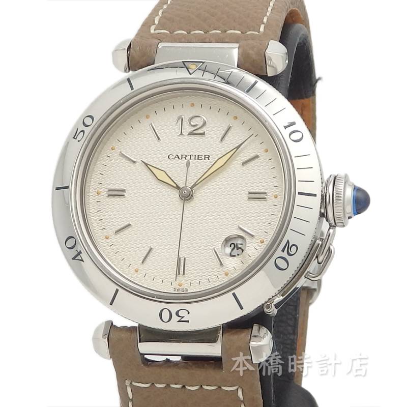 カルティエ　CARTIER　W3101755　パシャ38mm　アイボリー　自動巻き　ステンレススティール　腕時計　メンズ【中古】｜本橋時計店