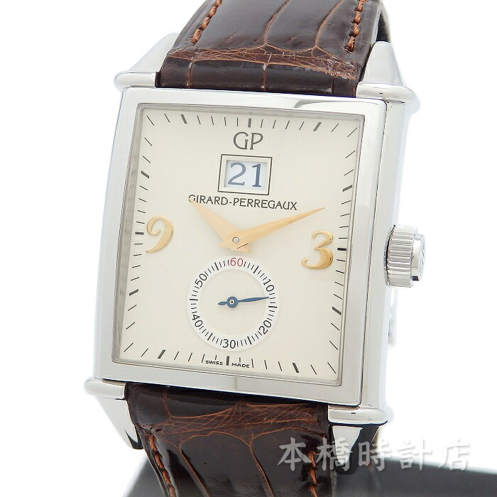 ジラールペルゴ GP GIRARD PERREGAUX ヴィンテージ1945 ビックデイト 25805 999本限定 アイボリー メンズ ステンレススティール 自動巻き 腕時計【中古】