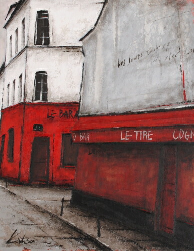 楽天市場】【作家名】中野克彦 【作品名】赤いひさしのある店 パリ