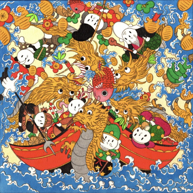 楽天市場】あごぱん パンダ風神雷神図 現代アート 絵画 ポップアート