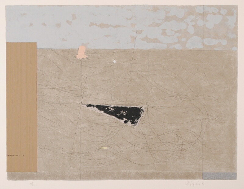 マウロ・カサリーン 「心地よい海風」 現代アート 絵画 抽象画 シルクスクリーン 版画 額付き　国内送料無料