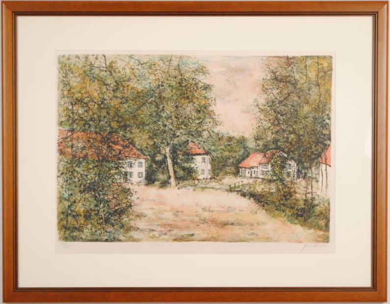 楽天市場】ベルナール・ガントナー 川沿いの家 フランス 絵画