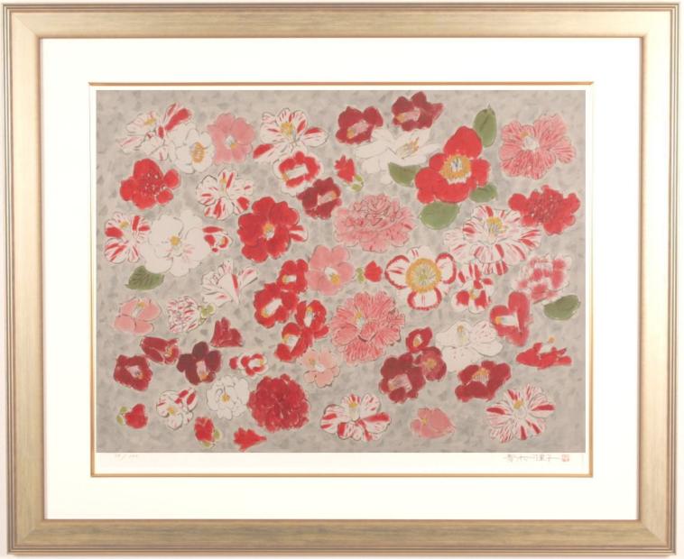 青木乃里子　薔薇　ジクレー 57/70 限定版 青木乃里子「薔薇」ジクレー版画 絵画買取・販売の小竹美術