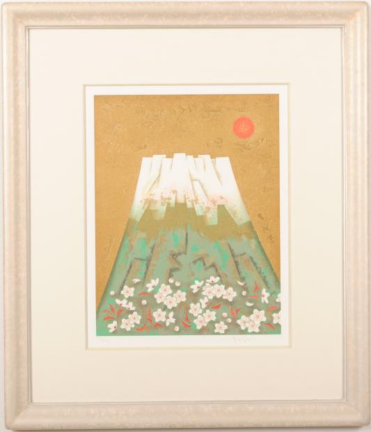 リトグラフ 川崎春彦 富士山 風景画 額装 88/150 リトグラフ 川崎春彦 富士山 風景画 額装 88/150 - メルカリ