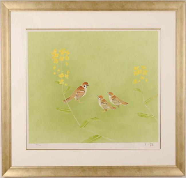 上村淳之、【四季花鳥図】、希少な額装用画集より、新品額装付、状態良好 四季花鳥図 | 商品紹介 | 美術品複製画販売サイト | 美術趣味