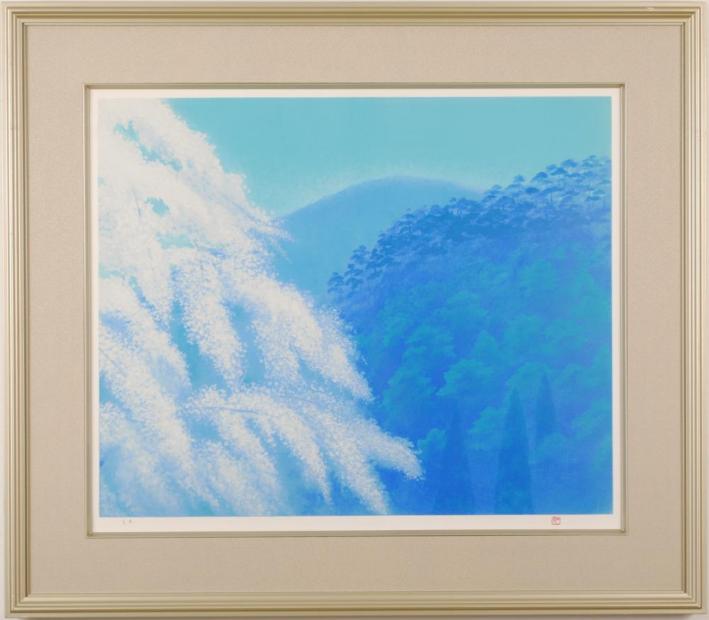 楽天市場】日本画 絵画 風景画 和風 石井薫風 「萌春」 額付き