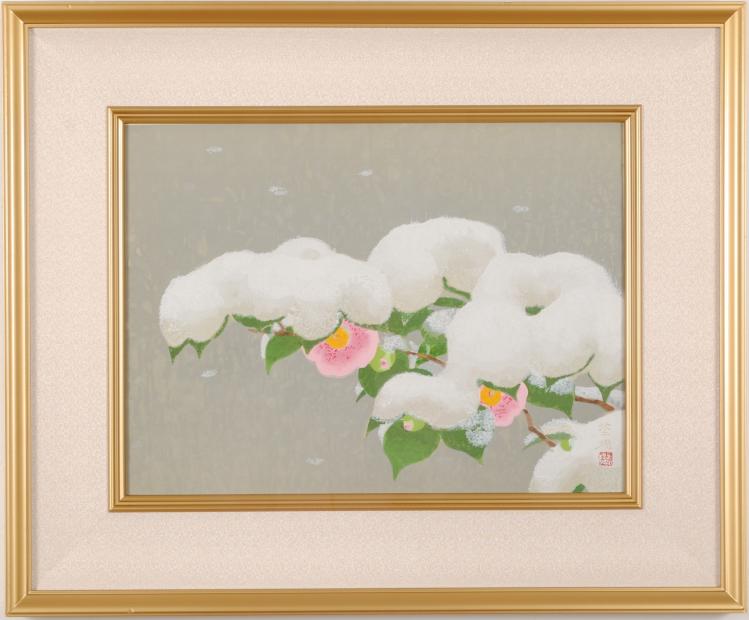 楽天市場】花 絵画 菊 日本画 和風 木版画 山口蓬春 「菊」 額