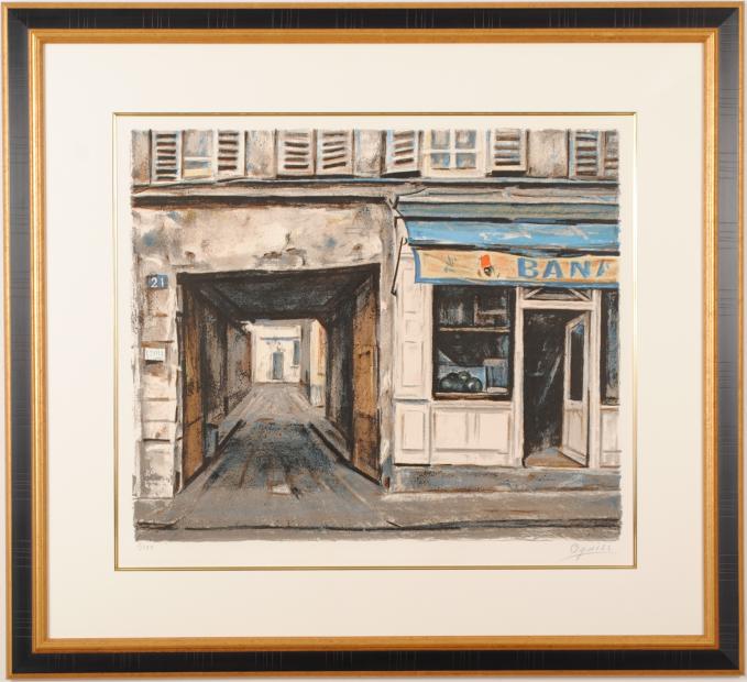 荻須高徳 バナニア パリ 絵画 風景画 フランス インテリア リトグラフ 版画 プレゼント コレクション 新築祝い 開店祝い 新品額付き 国内送料無料 ■｜アートギャラリーモトカワ