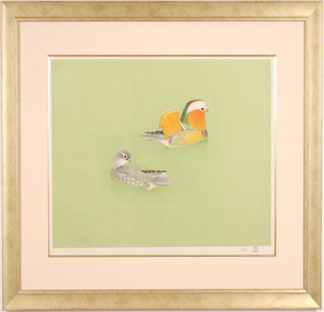 楽天市場】上村淳之 「 四季花鳥図 」 彩美版 シルクスクリーン 手摺り