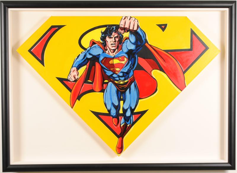 スティーブ・カウフマン スーパーマン・クレスト ポップアート 絵画 インテリア シルクスクリーン 版画 プレゼント コレクション 新築祝い 開店祝い 新品額付き 国内送料無料 ■