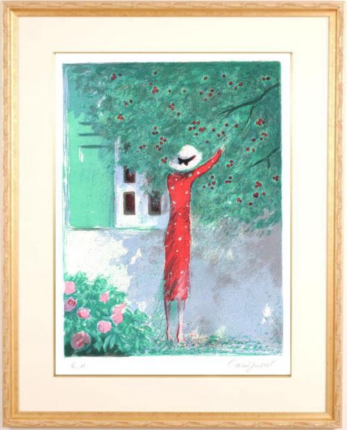 カシニョール　絵画　女性　サインなし　絵画額　ジャン・ピエール・カシニョール 人気の 女性 絵画 カシニョール サインなし ジャン・ピエール