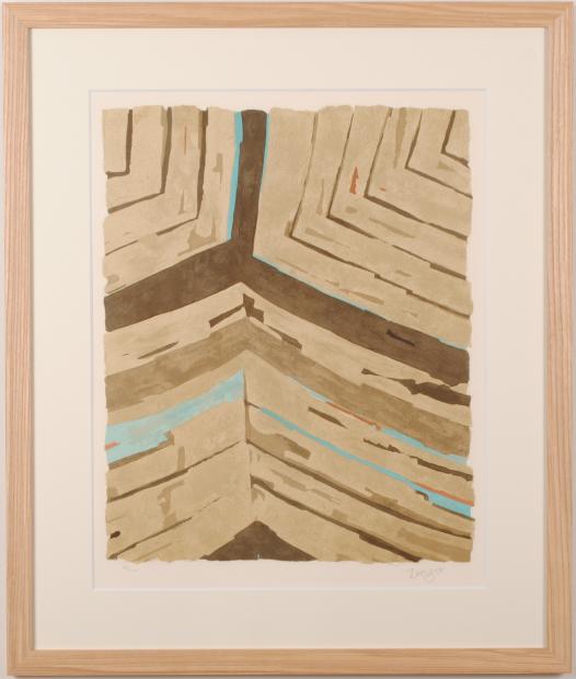 抽象画 絵画 リトグラフ 版画 坂本善三 「形」 額付き 国内送料無料｜アートギャラリーモトカワ