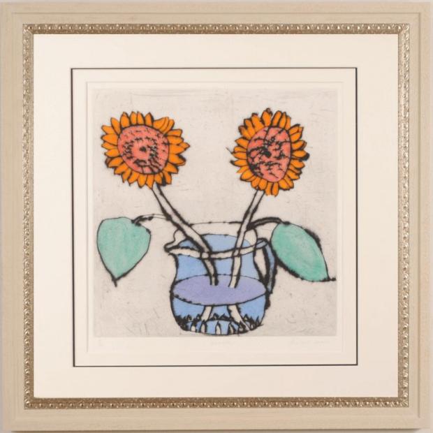 楽天市場】花 絵画 ガーベラ 銅版画 ドライポイント エッチング