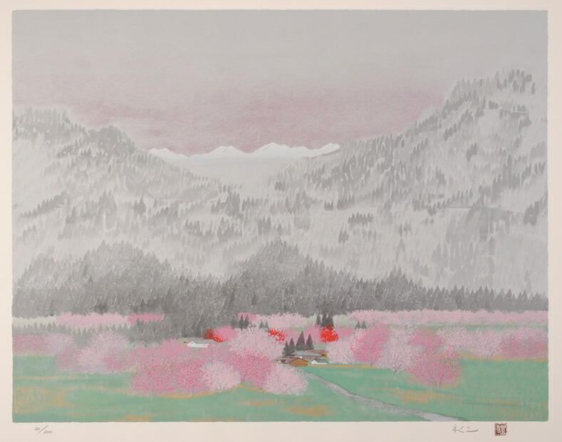 楽天市場】桜 絵画 彼岸桜 岐阜県本巣市 和風 リトグラフ 版画 伊藤