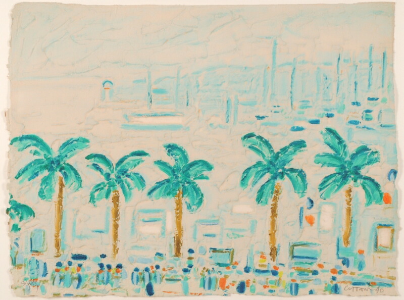 安野光雅氏　風景画　リトグラフ インテリアの絵画をリトグラフの版画で制作した安野光雅の