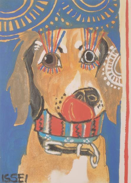 ギフ 包装 ポップアート 絵画 犬 ジークレー 版画 大谷一生 ダックスフンド 青 額付き 国内送料無料 Fucoa Cl