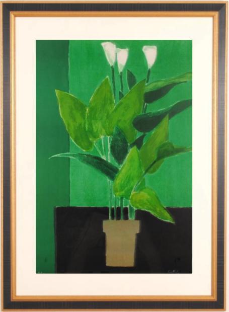 楽天市場】ベルナール カトラン 百日草の花束 リトグラフ 1996年